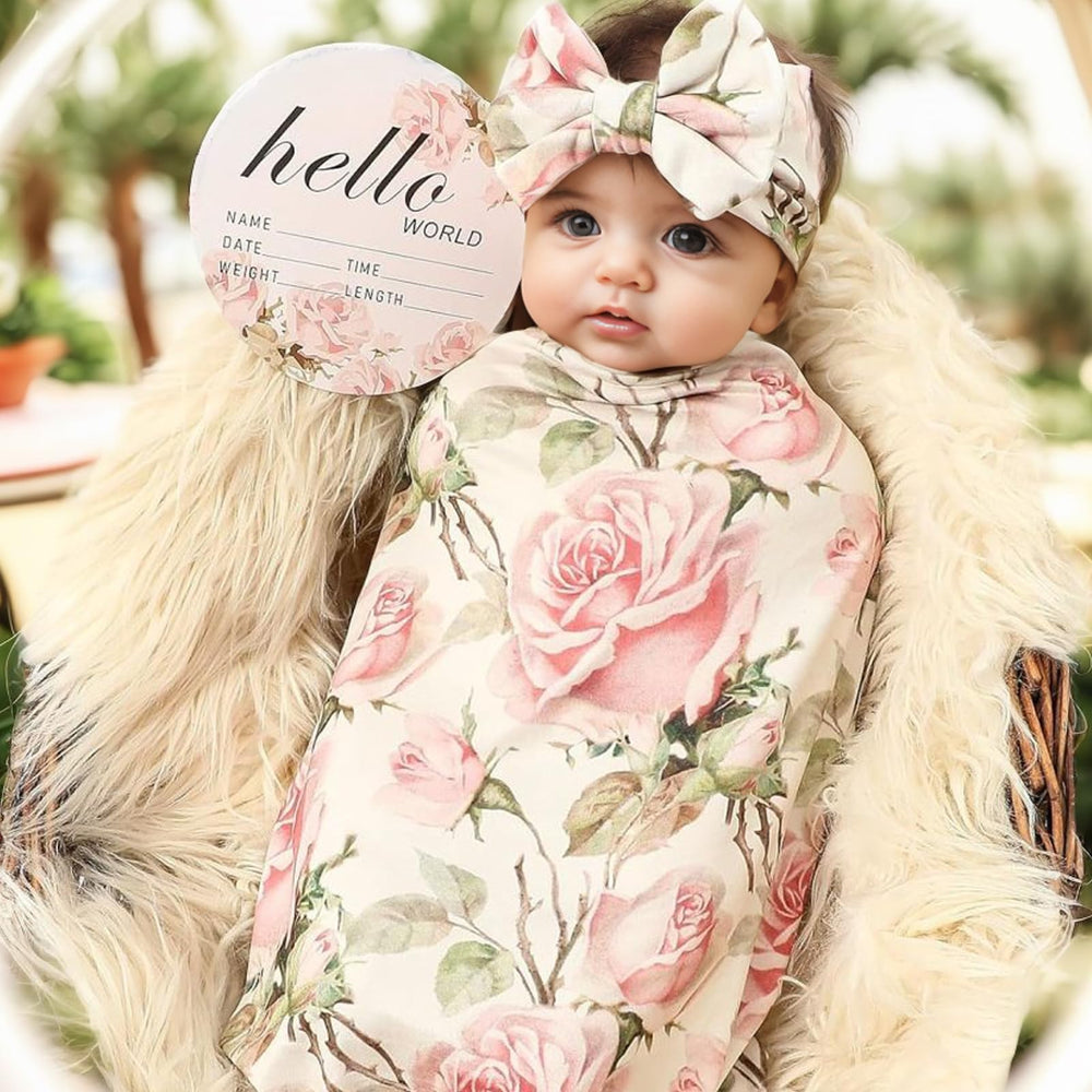 Galabloomer headband with vintage flower detail for adorable photo moments.