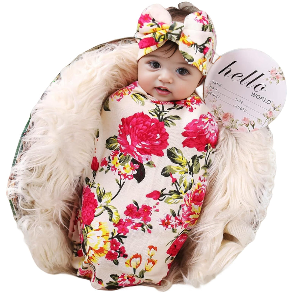 Galabloomer newborn blanket in soft knit fabric for cozy warmth.