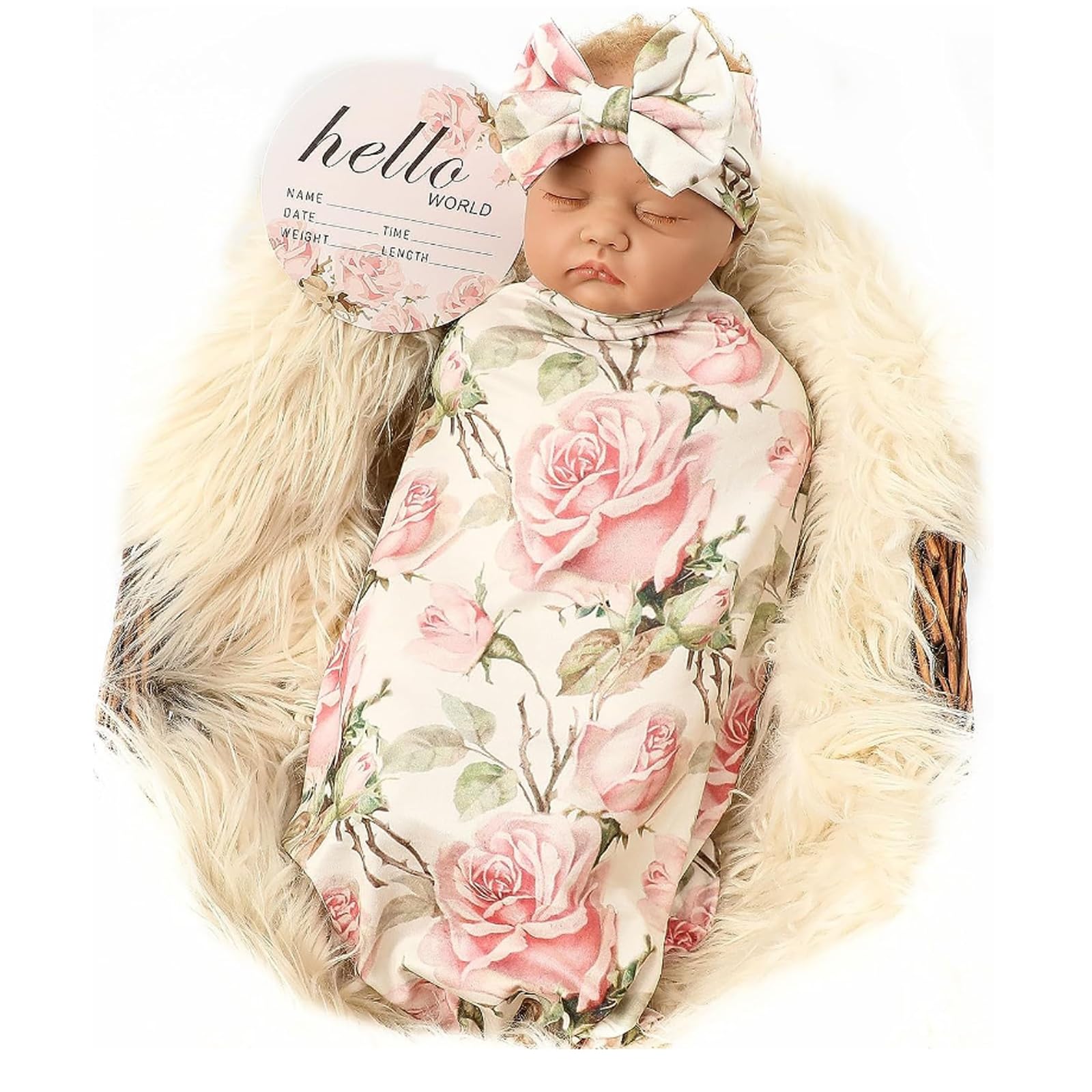 Galabloomer newborn blanket in soft-knit fabric for gentle warmth.