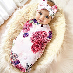 Galabloomer Nostalgia Rose headband with big bow for adorable newborn photos.