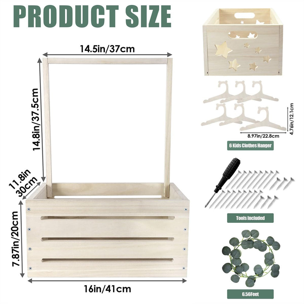 GaliGali eucalyptus wreath accent elevates the box for stylish baby decor.
