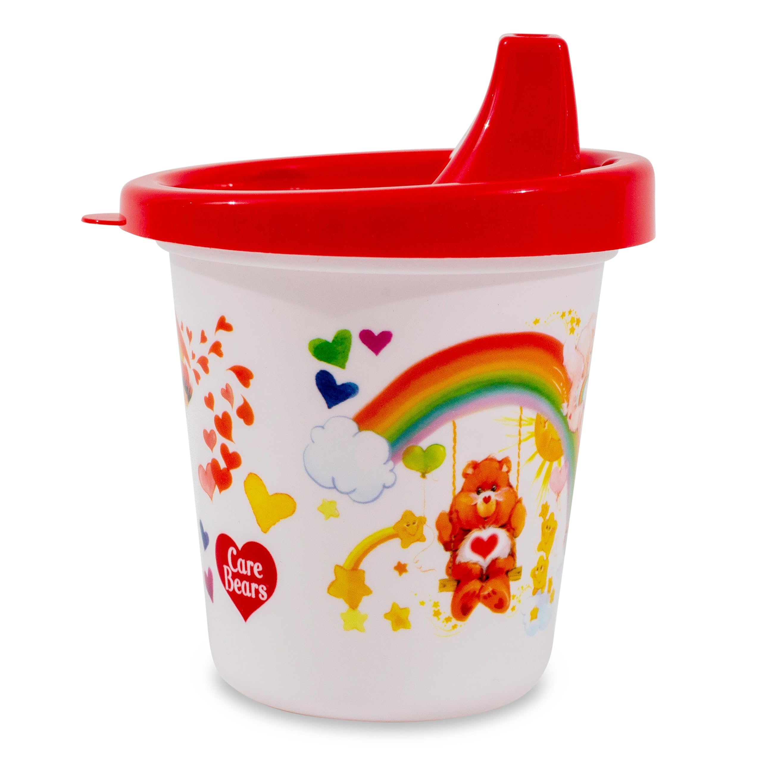 GAMAGO Care Bears Sippy Cup bear-print visual appeals to kids during snack time.