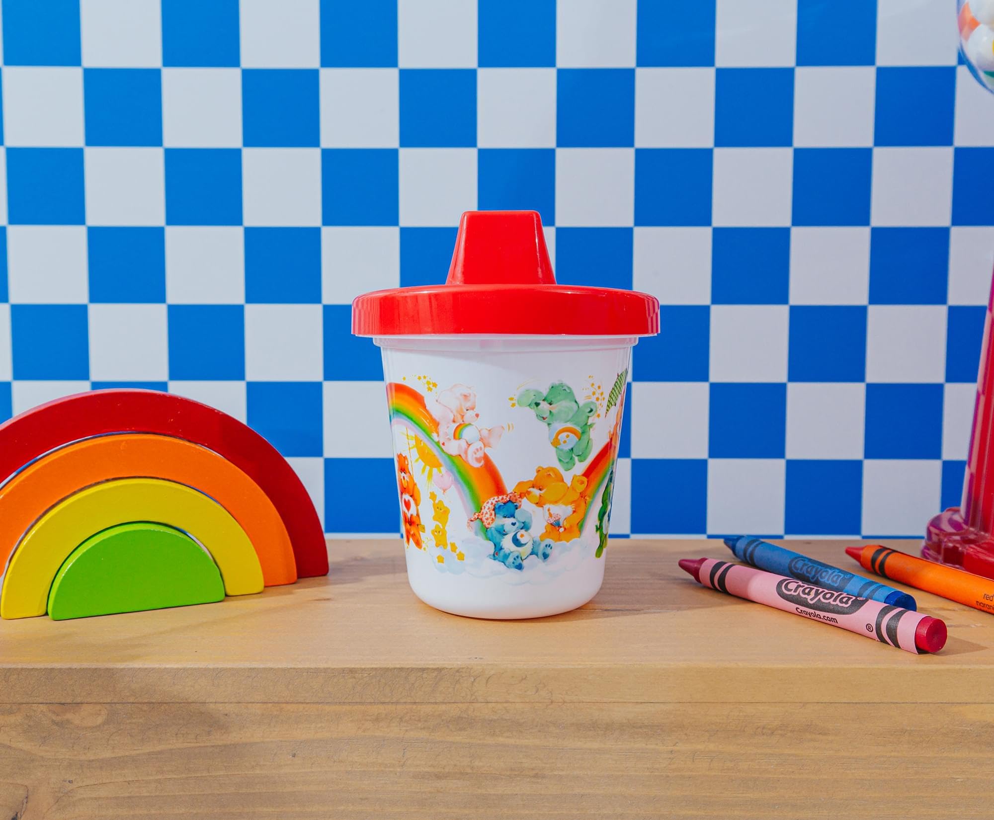 GAMAGO Care Bears Sippy Cup easy-grip handle supports little learners.