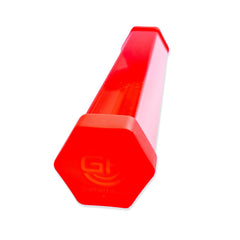 GamerMats Hex Tube red exterior keeps mats organized and protected.