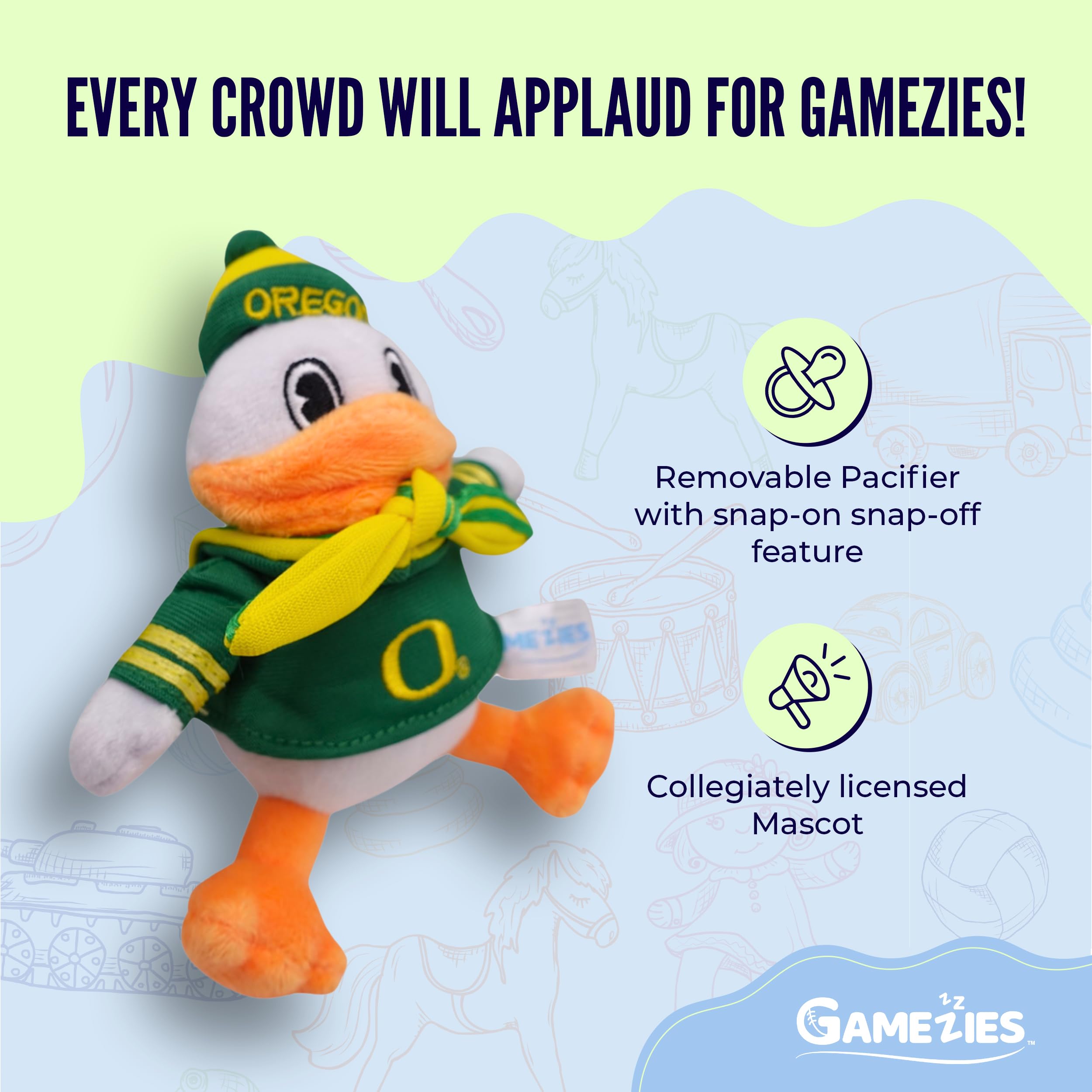 Gamezies silicone pacifier closeup emphasizes gentle silicone for tiny mouths