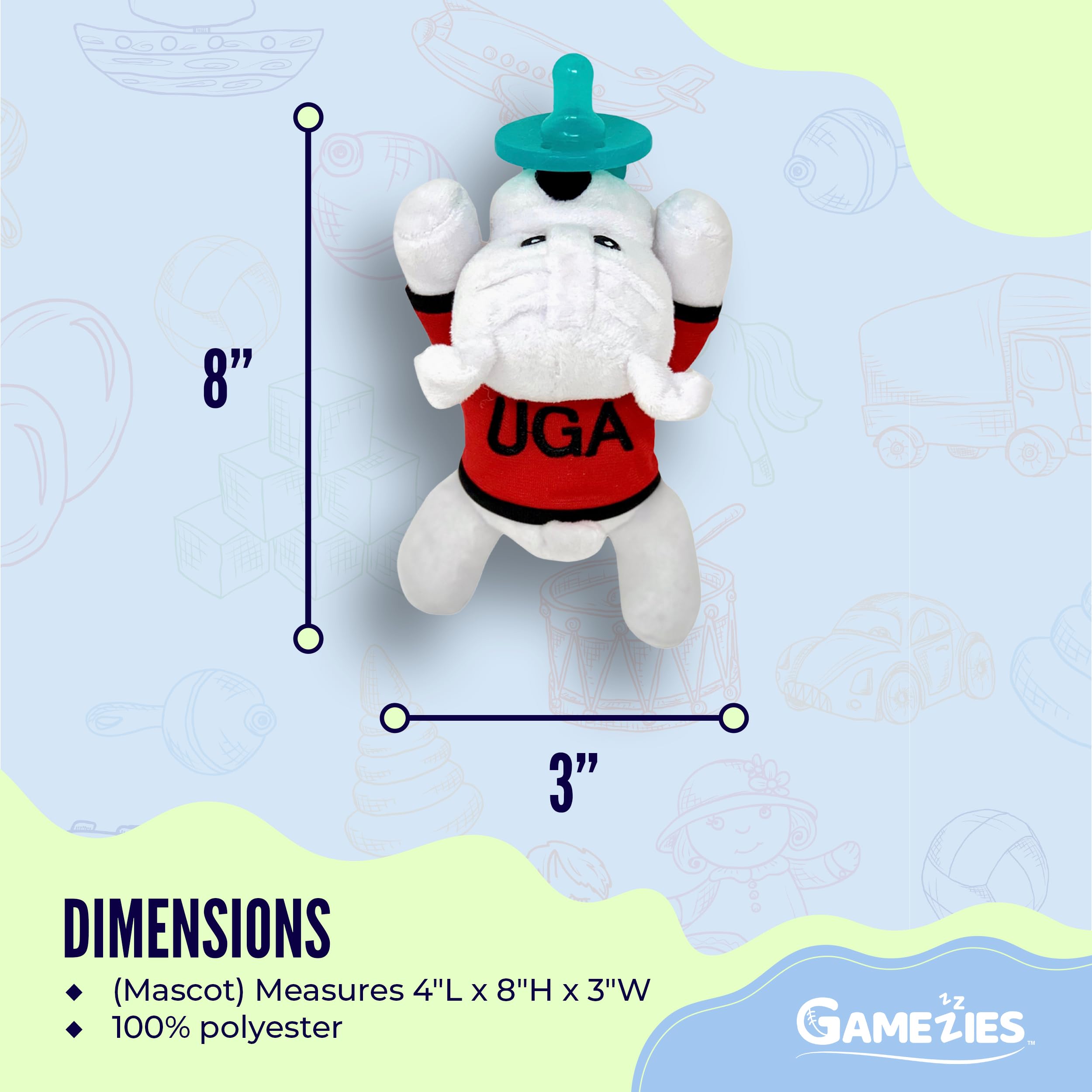 Gamezies UGA Mascot Pacifier Officially Licensed for authentic college-pride moments.