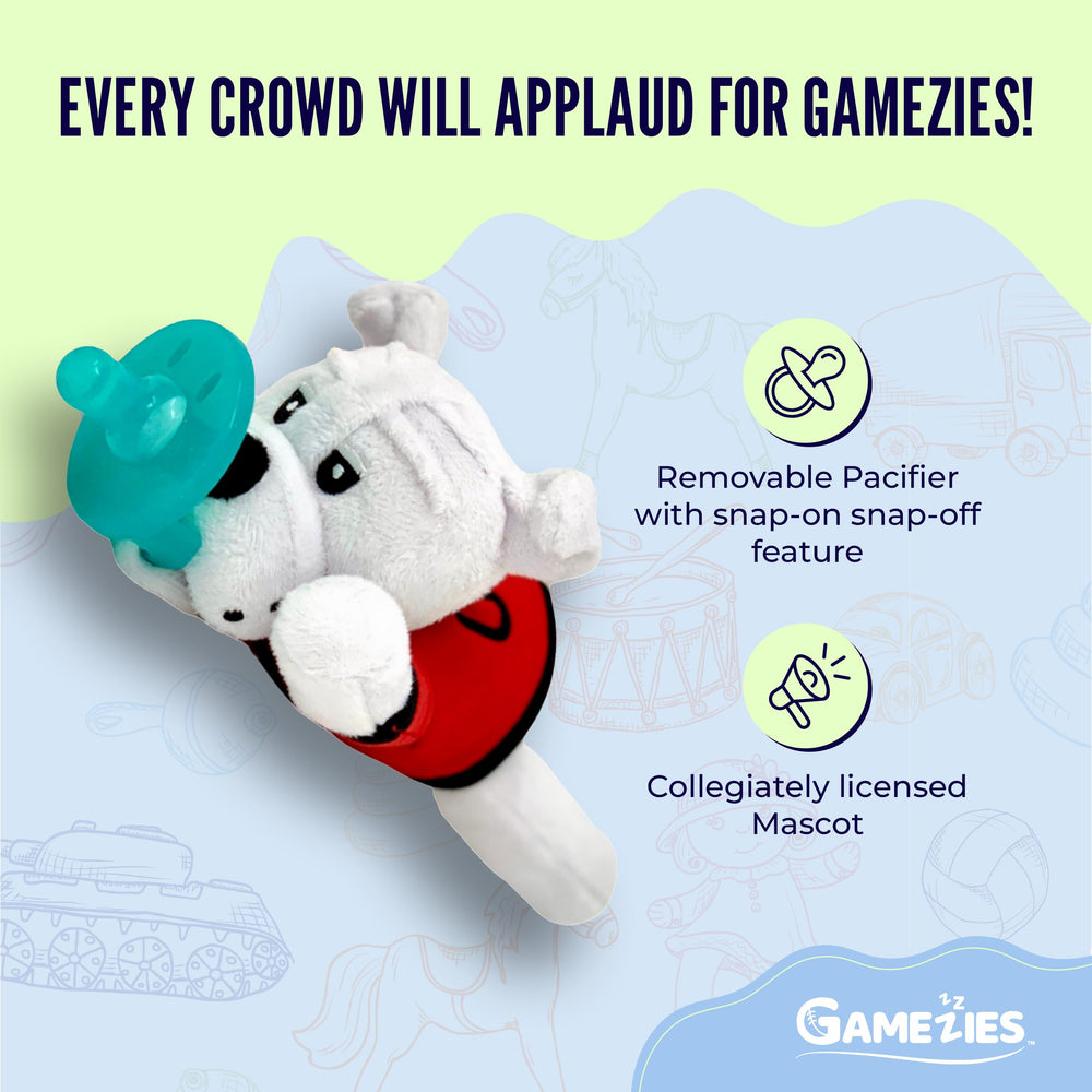 Gamezies UGA Mascot Pacifier Removable Silicone Nipple easy to clean.