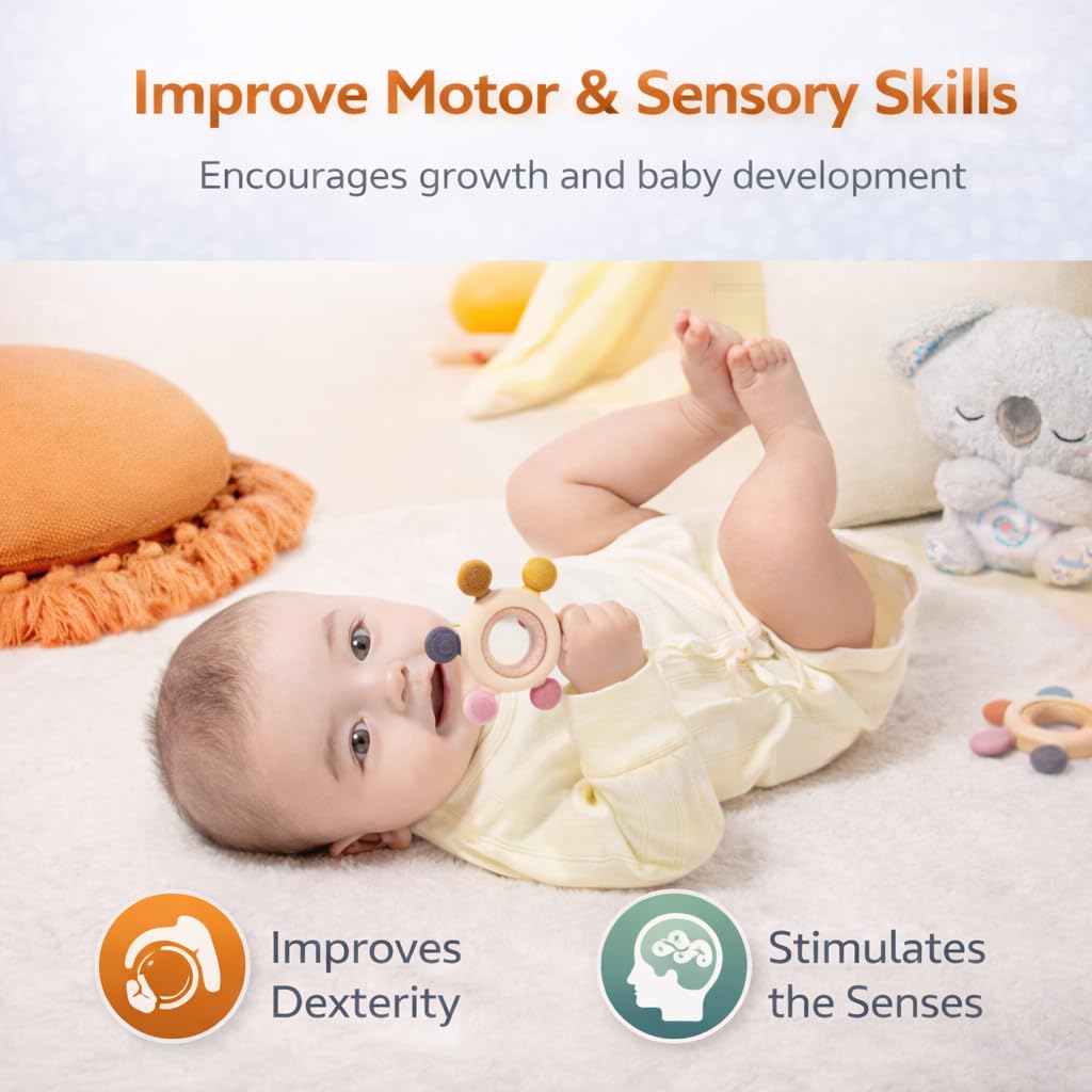GANDIKIDS teether set provides soothing relief during early teething sessions.