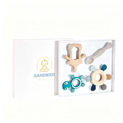 GANDIKIDS teething set four toys supports safe chewing and exploration.