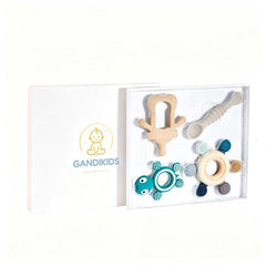 GANDIKIDS teething set four toys supports safe chewing and exploration.