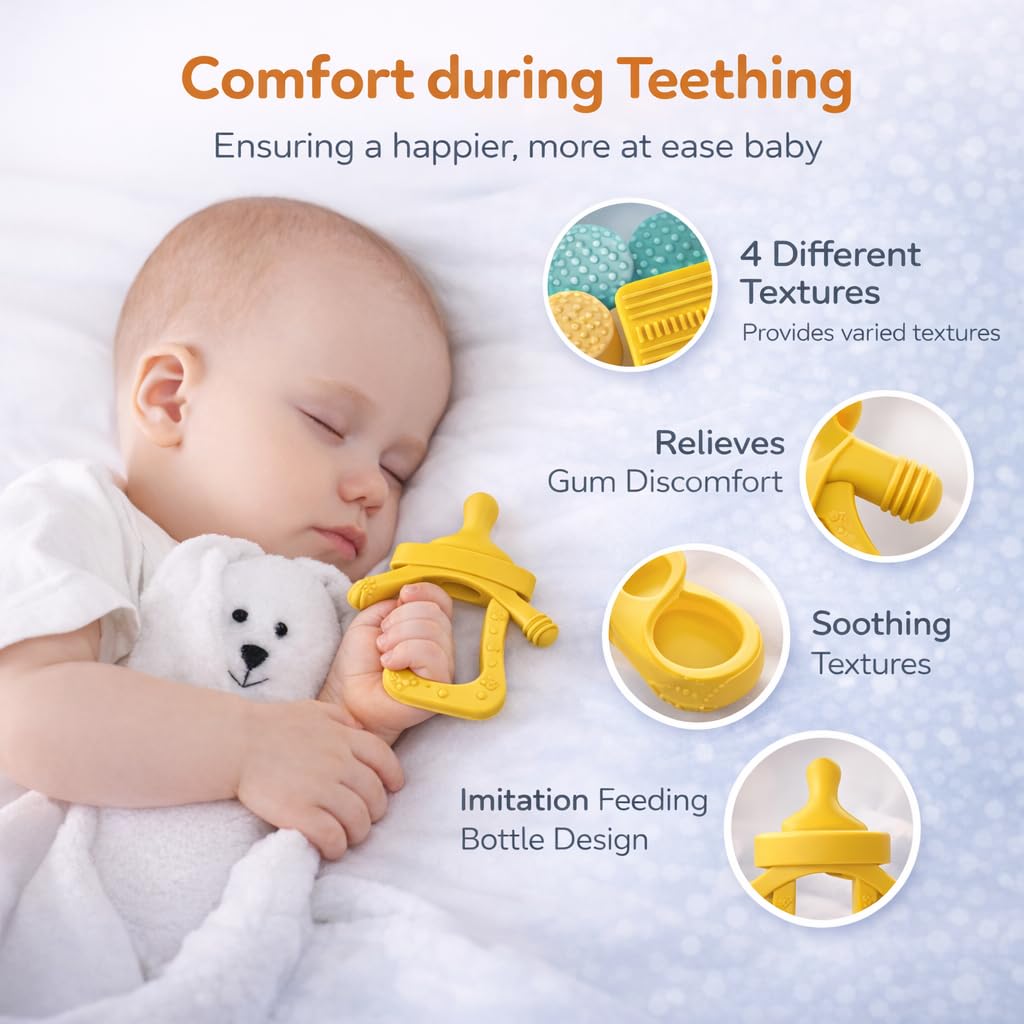 GANDIKIDS teething toys small hands grip enhances control during chewing.