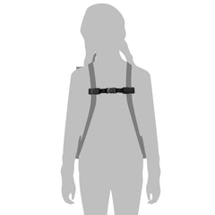 G Ganen chest-harness middle-lock view prevents unbuckling by active toddlers.