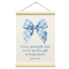 GaNiao Blue Bow Christian poster with hanger frame brightens spaces and gifting appeal.