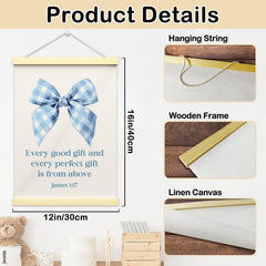 GaNiao Blue Bow wall art on canvas adds modern style to girls' rooms.