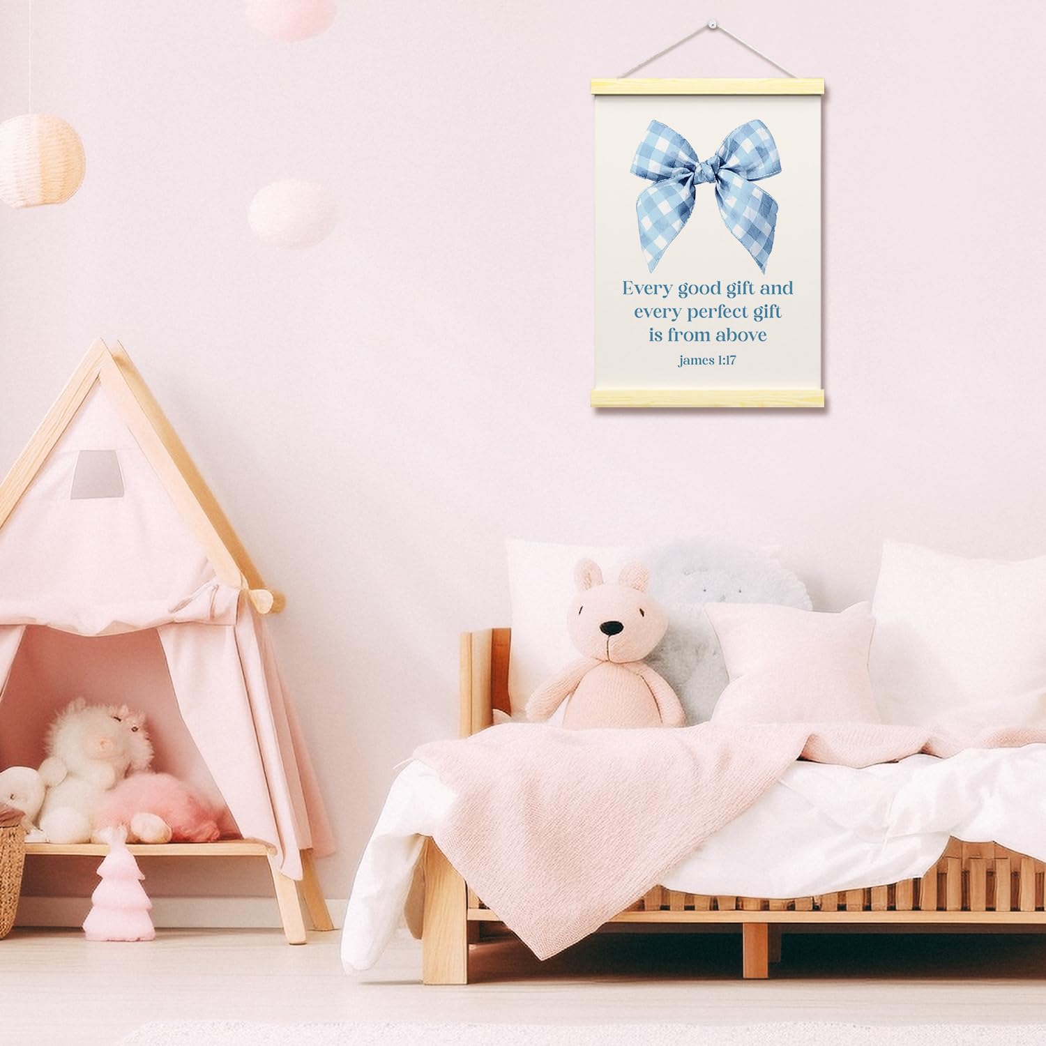GaNiao gift-ready wall decor blue bow print for celebrations.