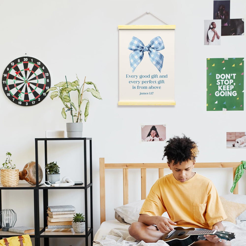 GaNiao Christian poster on wood-rod hanger for easy, stylish display.