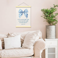 GaNiao vibrant blue banner wall art enhances living rooms and nurseries.