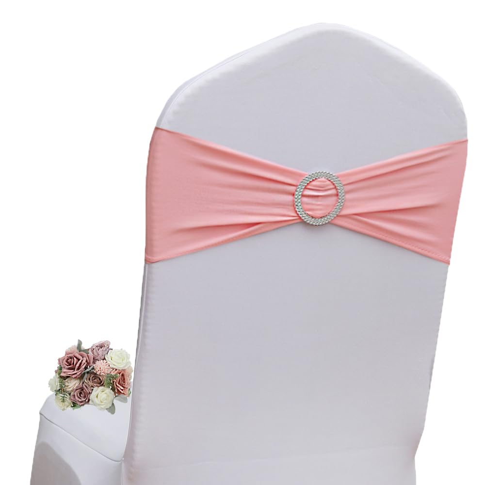 Gankar blush pink chair sashes pack ready for wedding decor and easy setup