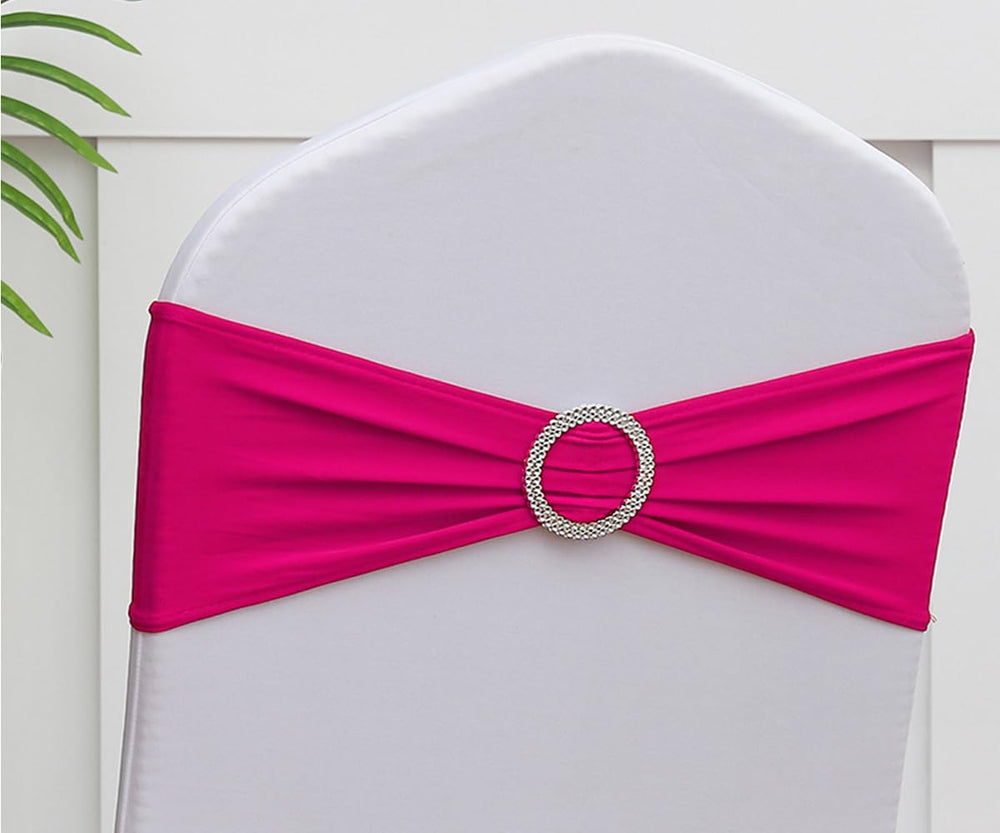 Gankar hot pink chair sash 50pack, vibrant color for elegant wedding decor.