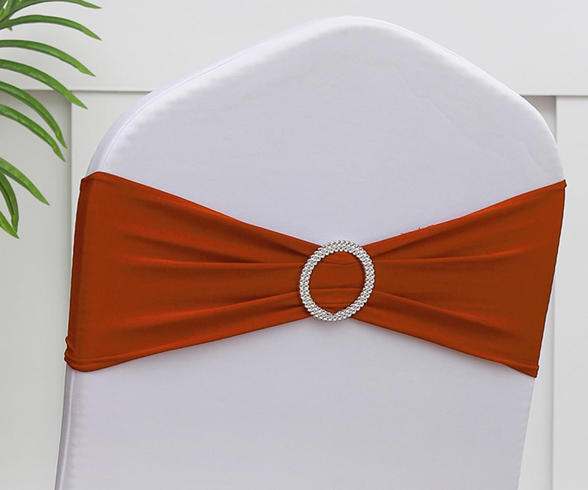 Gankar terracotta chair sashes 50 pack on banquet chairs for quick, cohesive event styling.