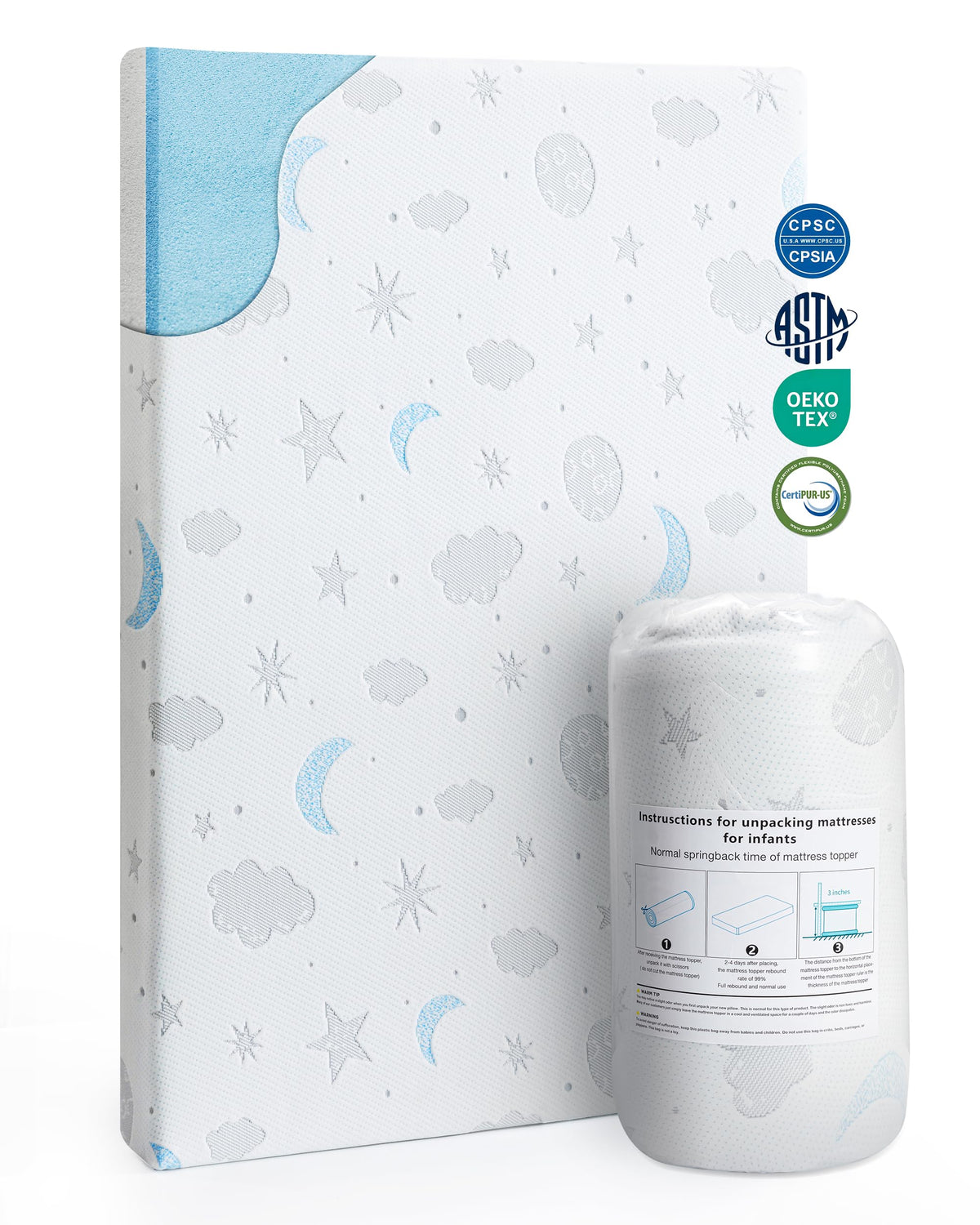 Ganondorf pack-and-play mattress with zip-off cover for easy cleaning.