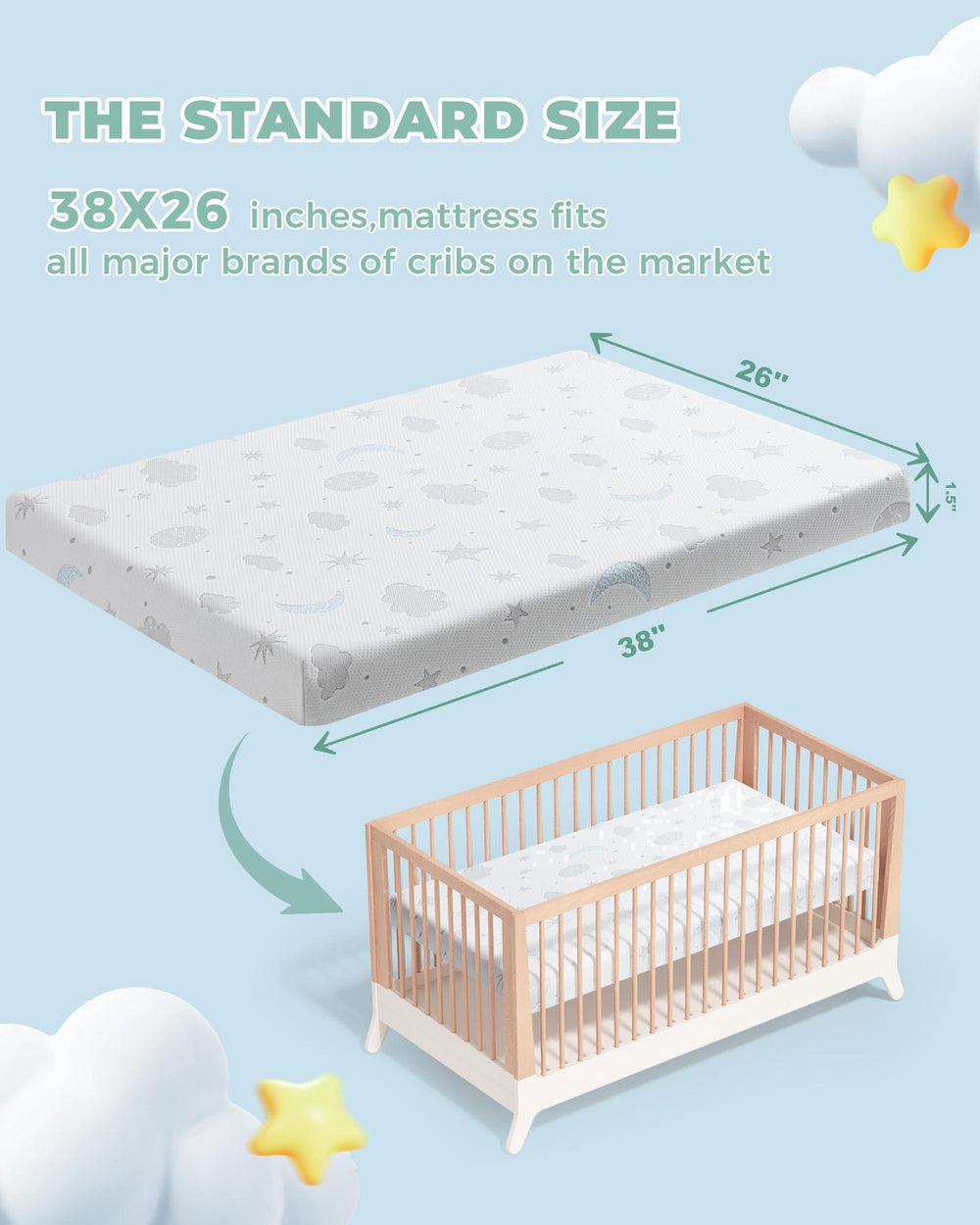 Ganondorf Pack and Play Mattress foam core visible for soft support during playtime.