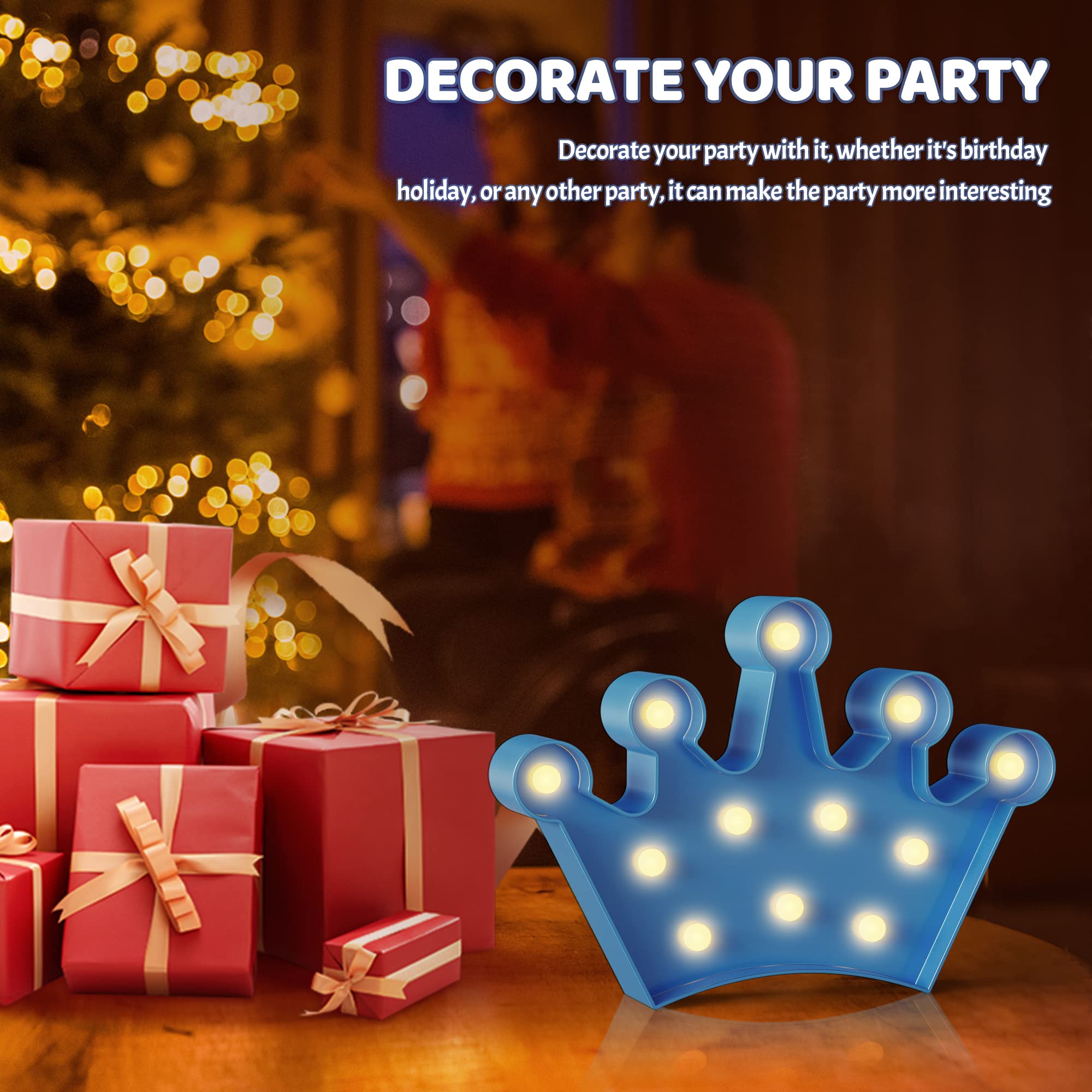 Ganrami Blue Crown kids room decor with soft glow for cozy evenings