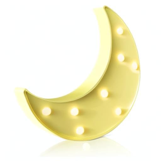 Ganrami Yellow Moon Night Light features a back hanging hole for versatile display.