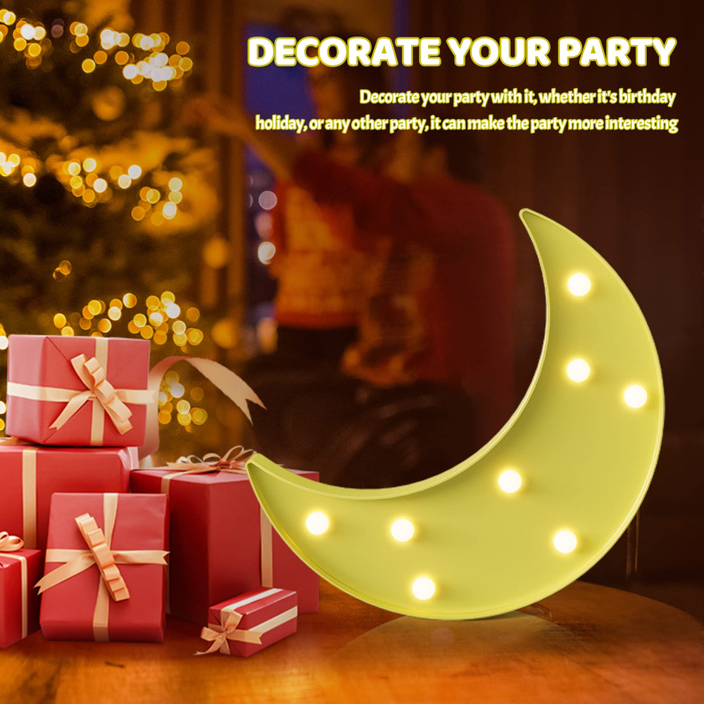 Ganrami Yellow Moon Night Light enhances kids' room decor with playful charm.