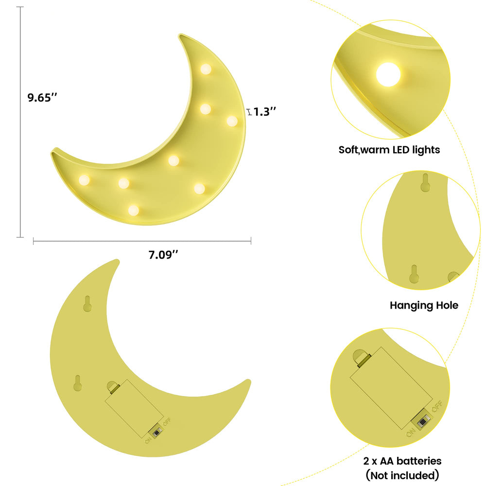 Ganrami Yellow Moon Night Light on bedside table provides soft illumination.