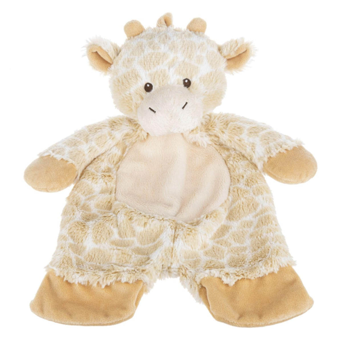 Ganz Butterscotch Giraffe Flat-A-Pat blanket—soft baby snuggle blankie for comforting cuddle time.