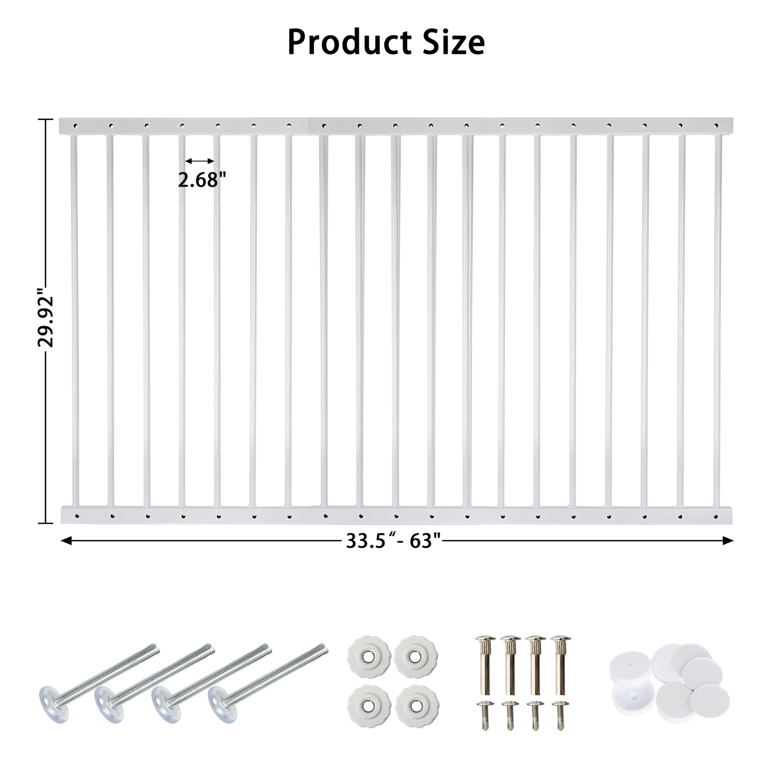 Gardenova guard adjustable width from 33.5 to 63 inches