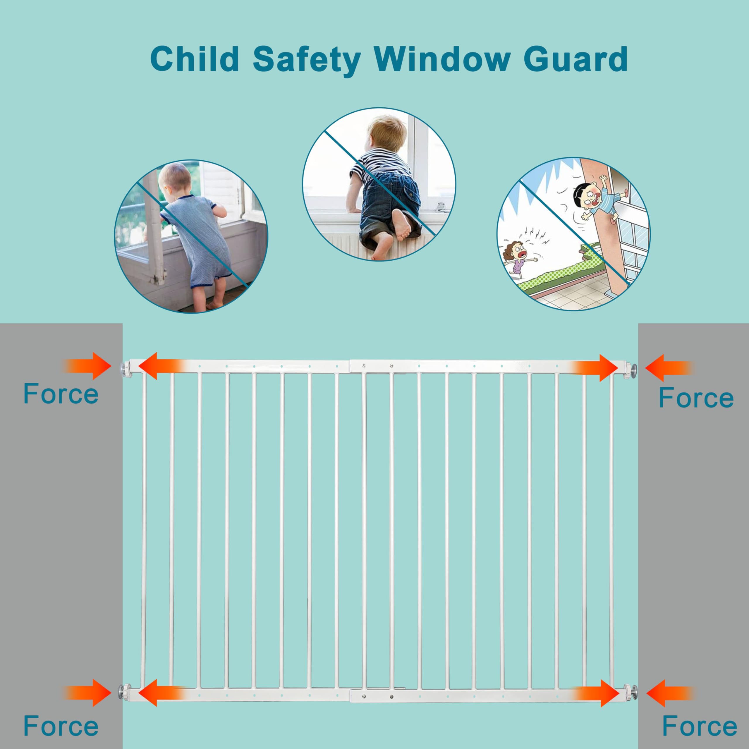 Gardenova guard compatible with flat, fixed, bay, and sliding windows
