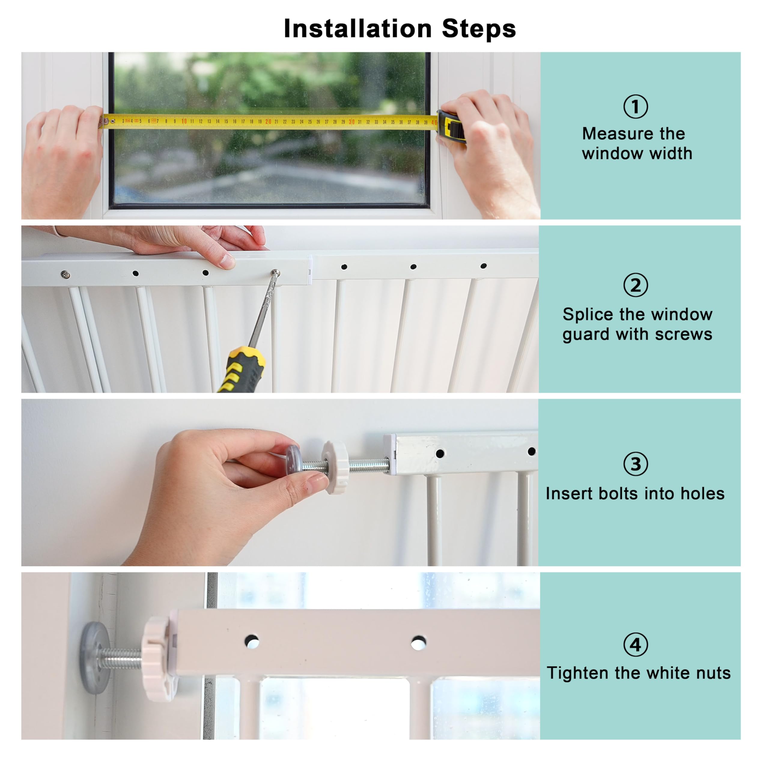 Gardenova guard showing 2.68-inch rail gap for safe spacing