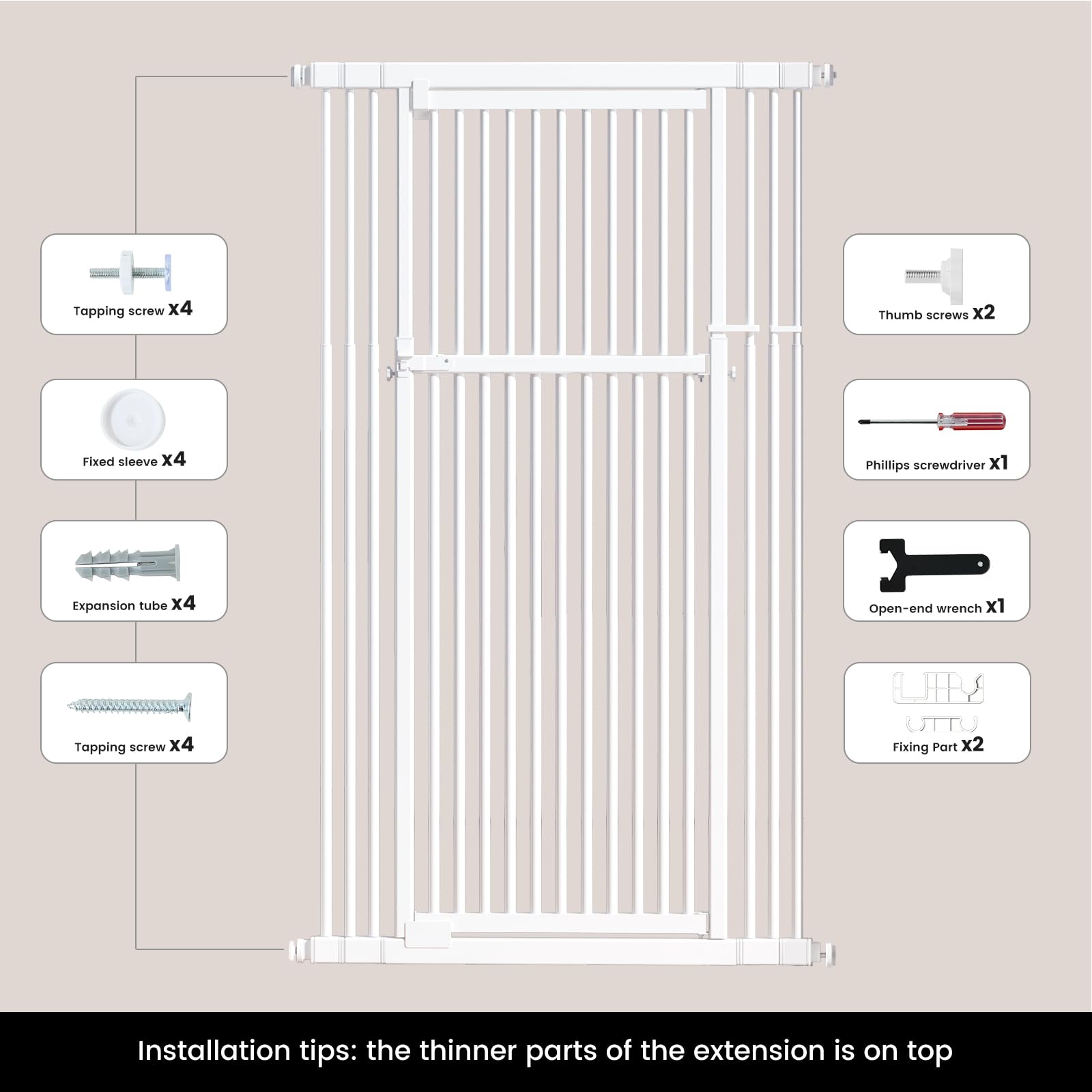 Gardner Pet 1.37-inch bar spacing helps prevent squeeze-through risk.
