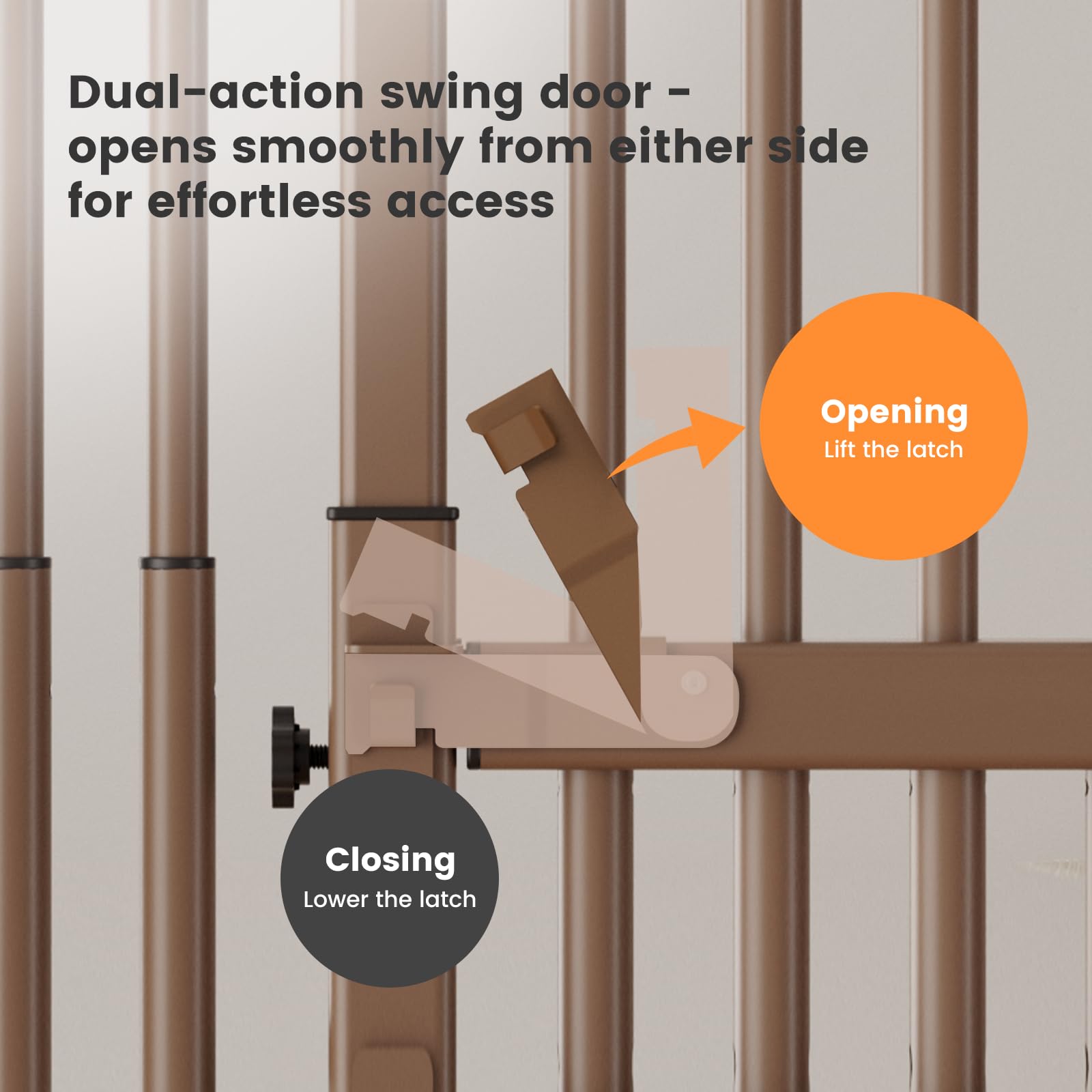 Gardner Pet gate built with heavy-duty reinforced steel for lasting stability.