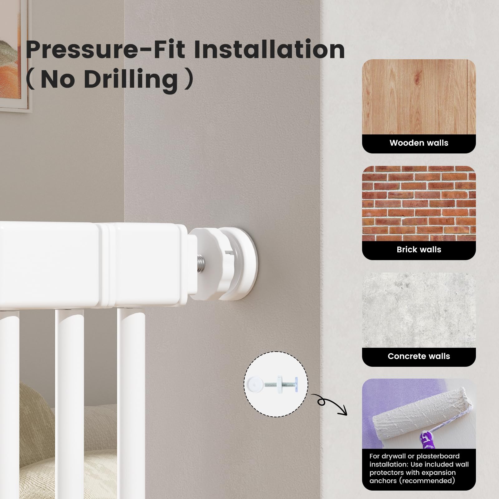 Gardner Pet gate pressure mount setup without wall damage