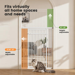 Gardner Pet gate with width extension kit ensures snug fit in wide openings.