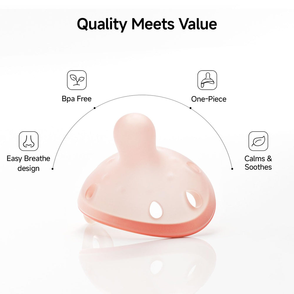 Garkoko breast-like shape pacifier demonstrates natural self-soothing support for infants.