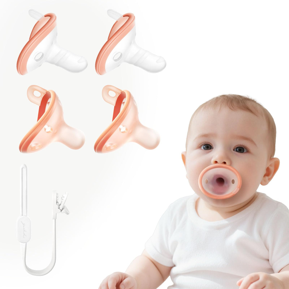 Garkoko pacifier variety pack with newborn breastlike design for gentle soothing (0-3M).
