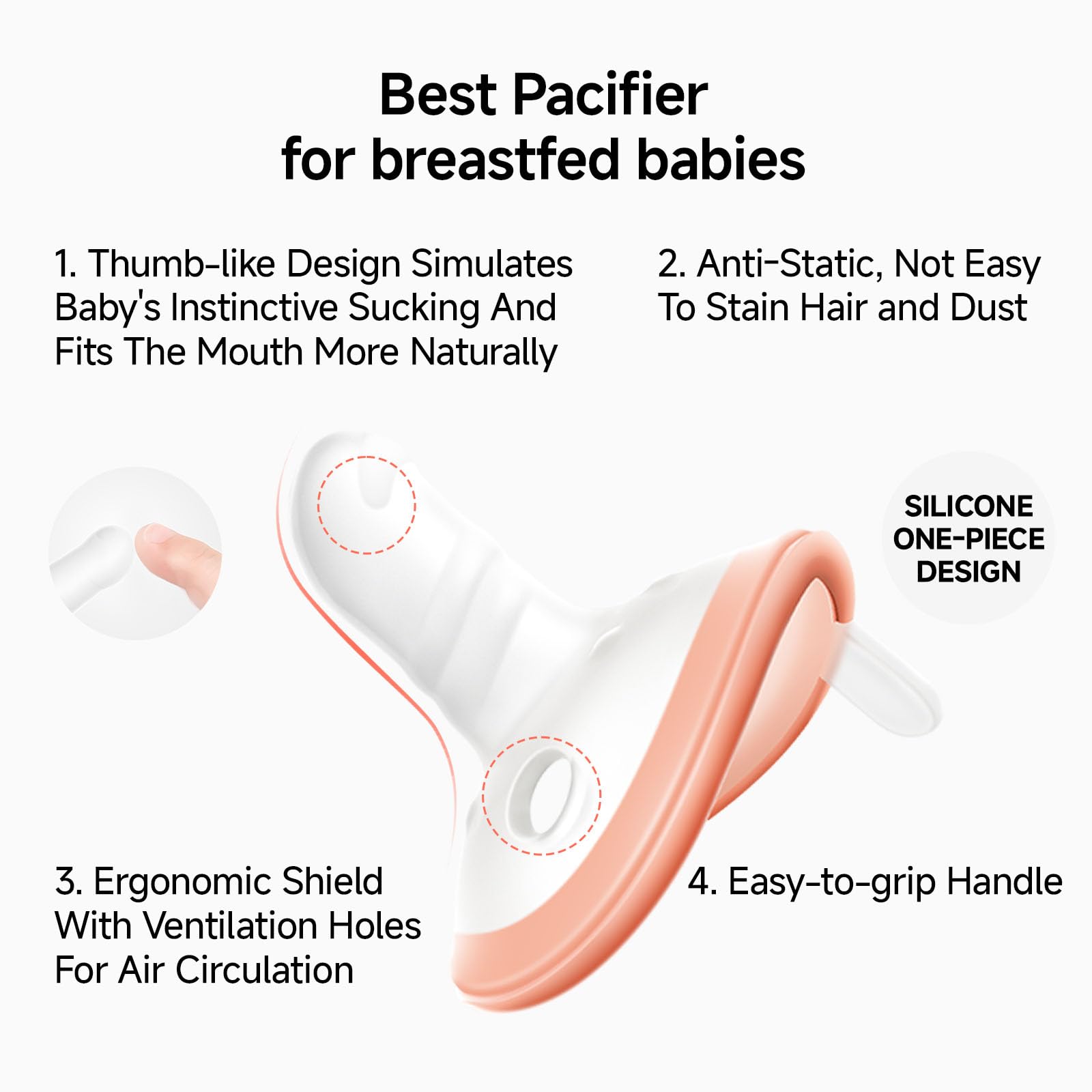 Garkoko thumb-shape teether for comfortable chewing during teething