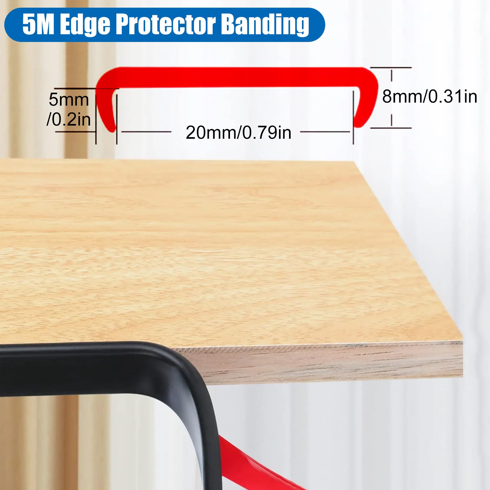 Gatyagff TPE edge protector stays put after 24 hours, offering durable edge sealing.