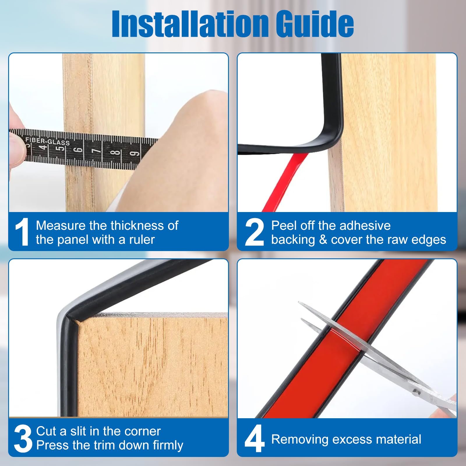 Gatyagff U groove edge trim delivers clean alignment on edges.