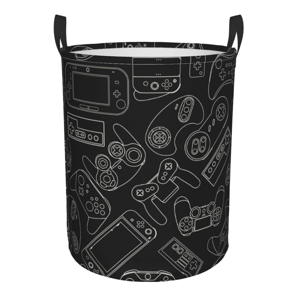 Gbuzozie 38L round laundry hamper front view, showing sturdy frame and ample storage