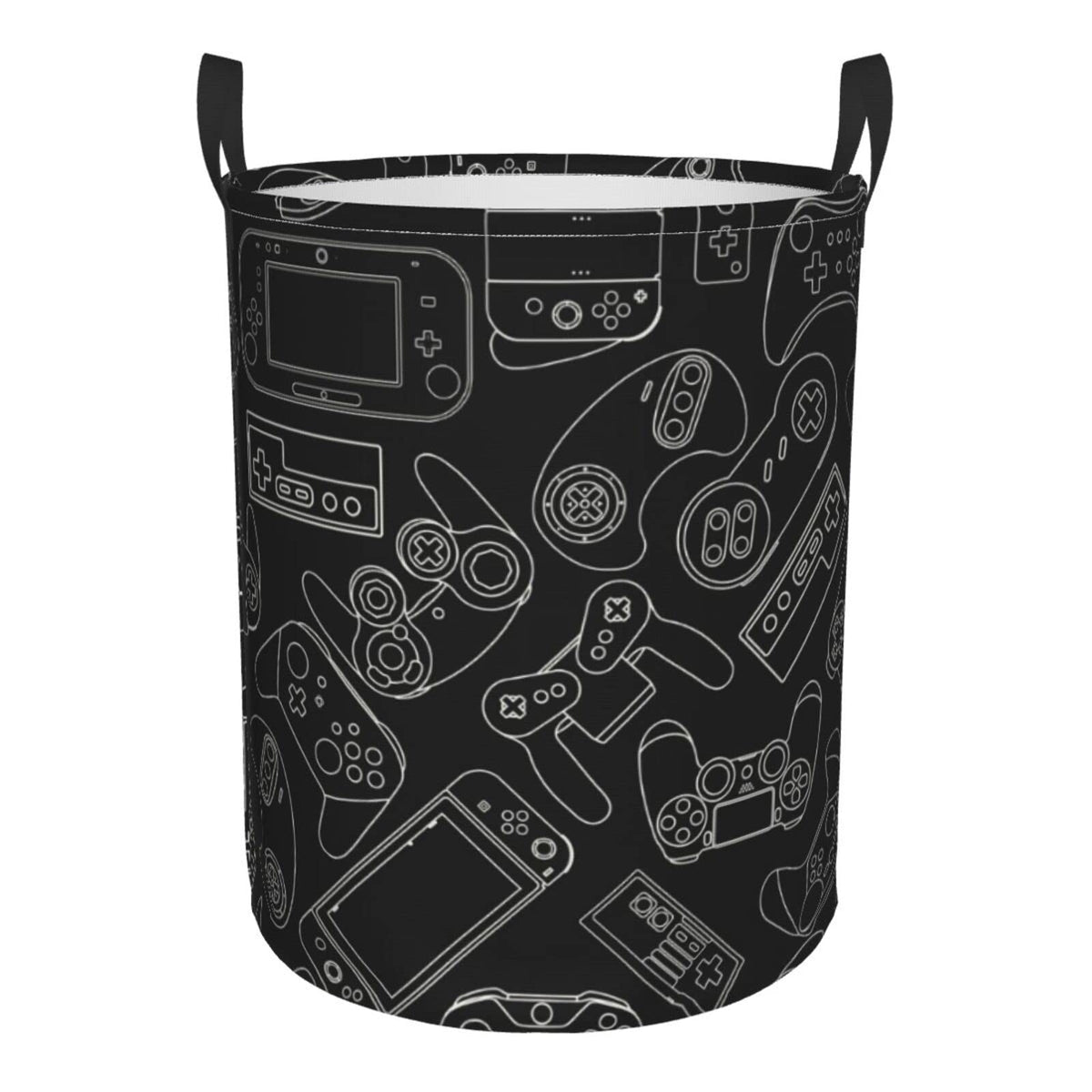 Gbuzozie 38L round laundry hamper front view, showing sturdy frame and ample storage