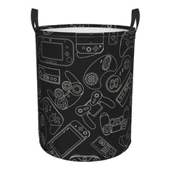 Gbuzozie 38L round laundry hamper front view, showing sturdy frame and ample storage