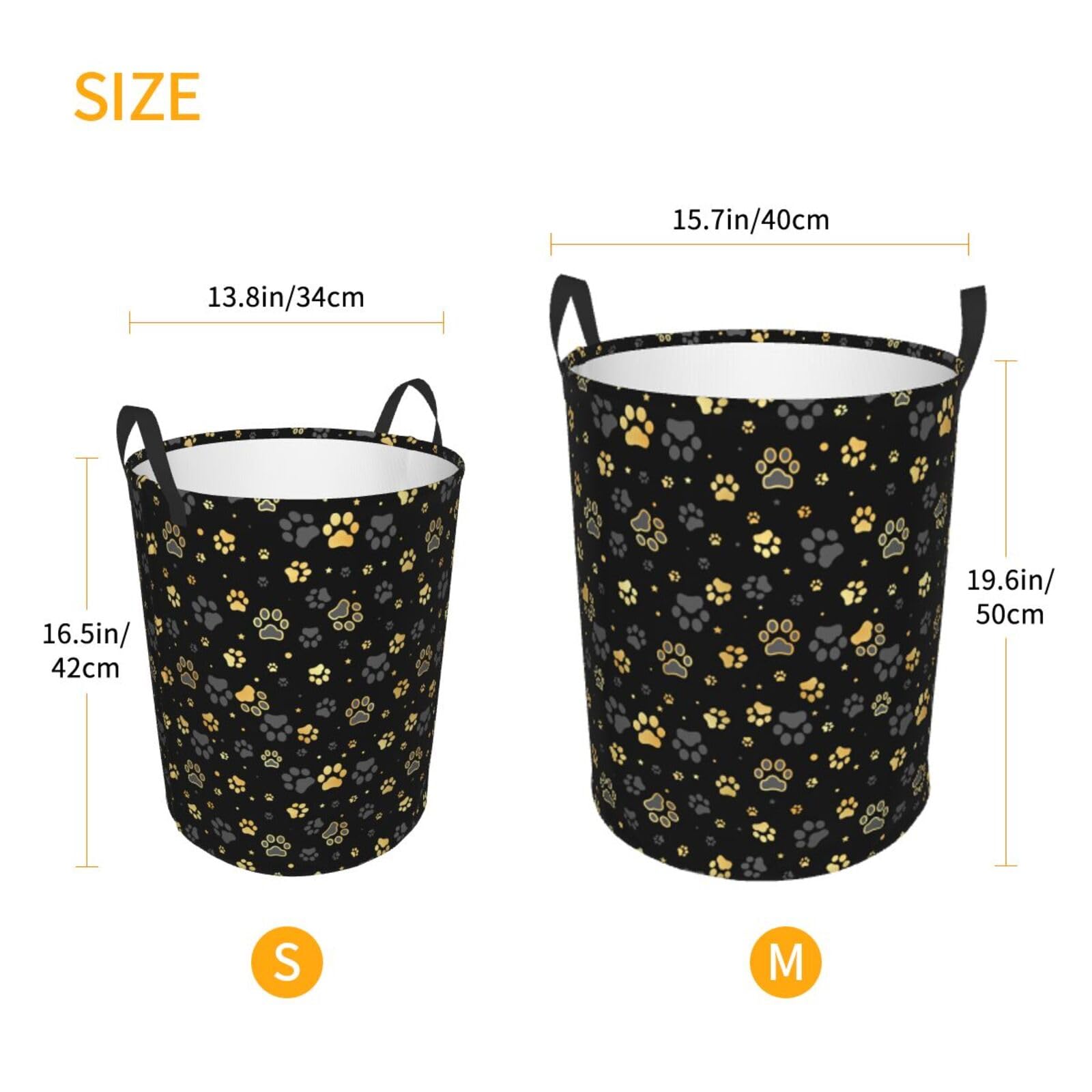 Gbuzozie Golden Dogs round laundry hamper in dorm setting with space-saving design.