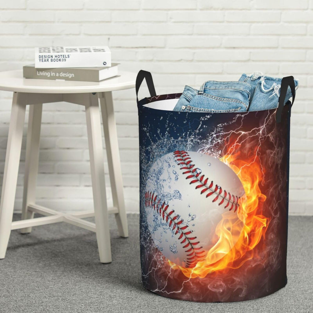 Gbuzozie laundry hamper in kids' playroom stores toys neatly