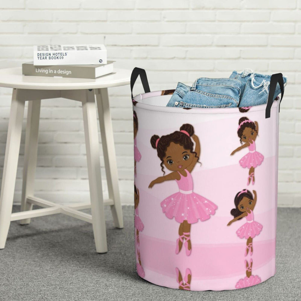 Gbuzozie round basket fits nurseries, bedrooms, and bathrooms.