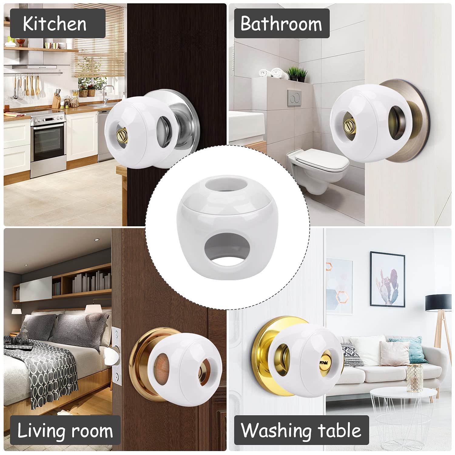 GCRQ Baby Safety Door Knob Covers enable one-handed operation for parents.